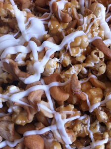 White Chocolate Cashew Caramel Popcorn